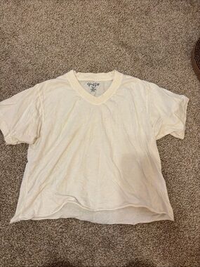 White V‑Neck Boxy Tee